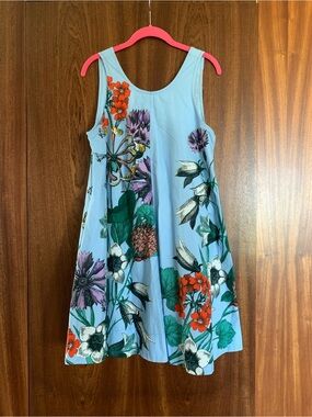 Anthropologie Maeve blue with flowers  dress